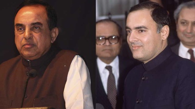 Rajiv Gandhi and Subramanian Swamy