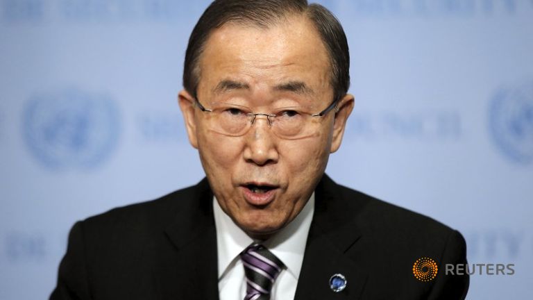 United Nations Secretary General Ban Ki-moon speaks at U.N. headquarters in New York