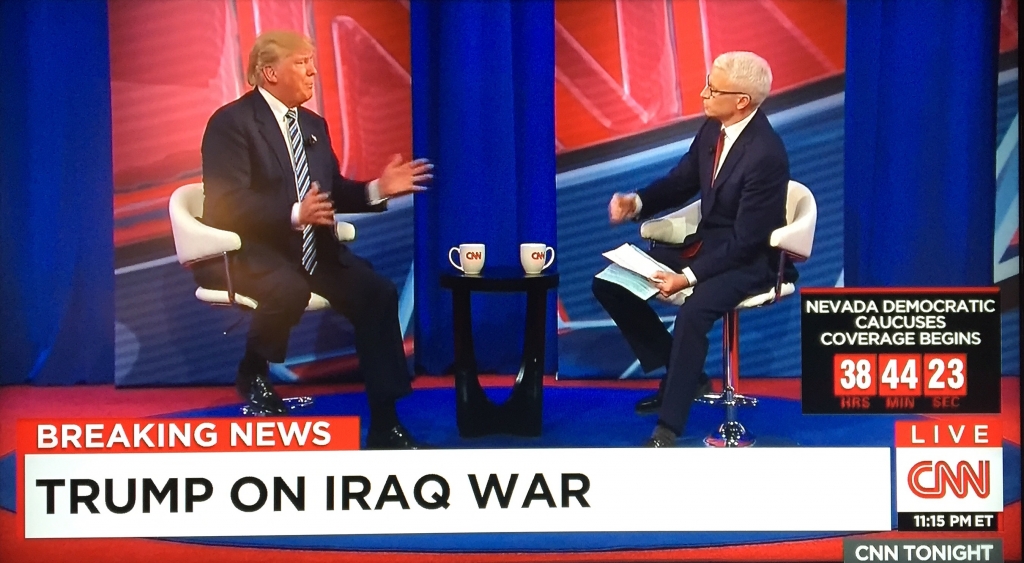 Donald Trump and Anderson Cooper on CNN Thursday night