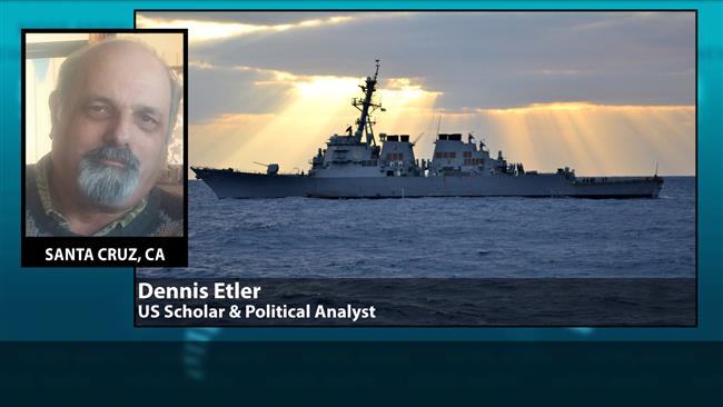 Etler says that the US wants to prevent the Chinese navy from becoming a blue water navy rather than merely a coastal defense force