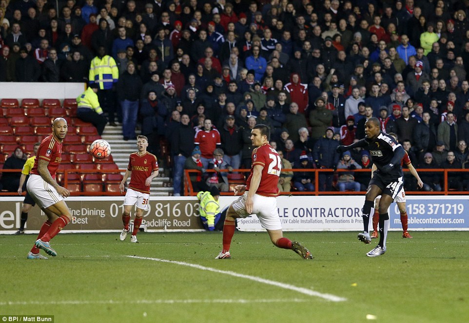 Odion Ighalo scores against Nottingham Forest