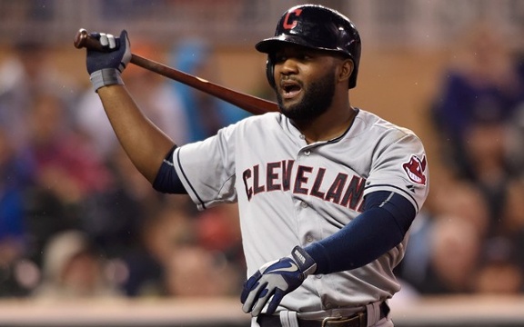 Indians outfielder shown in 2015 game against Minnesota