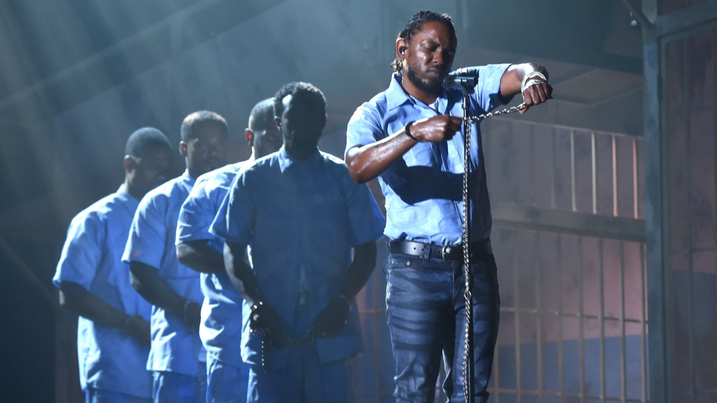 Kendrick Lamar at the 2016 Grammys