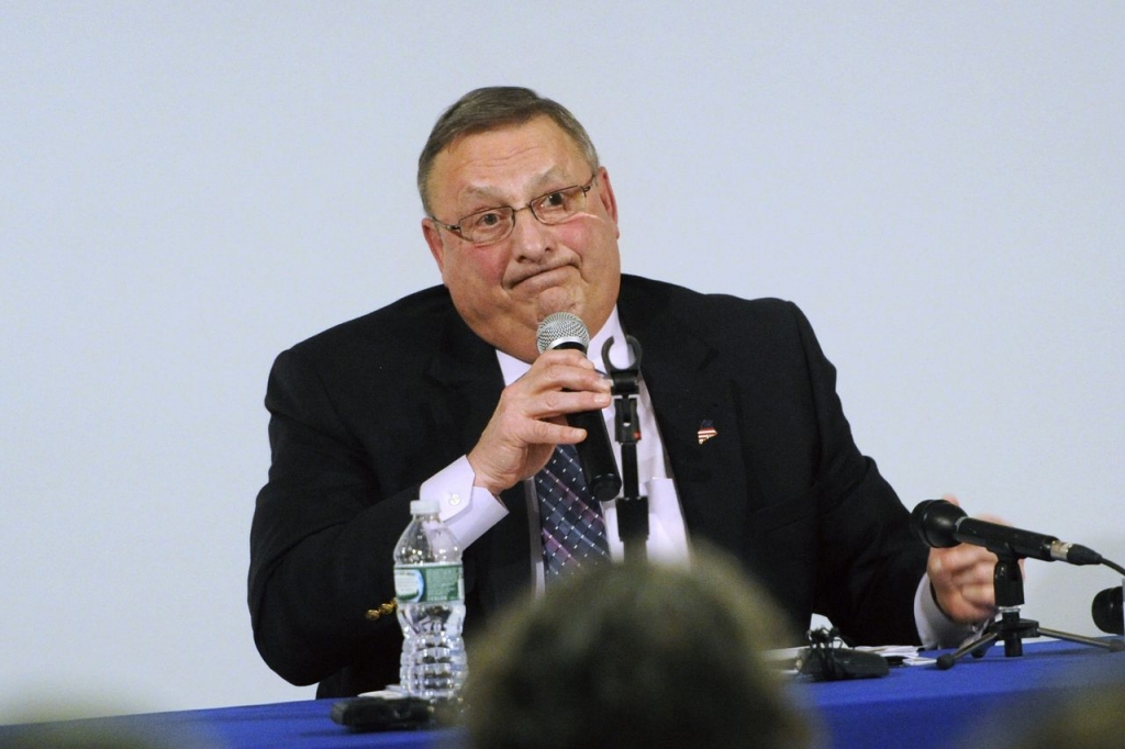 Maine Gov. Paul Le Page at a press conference