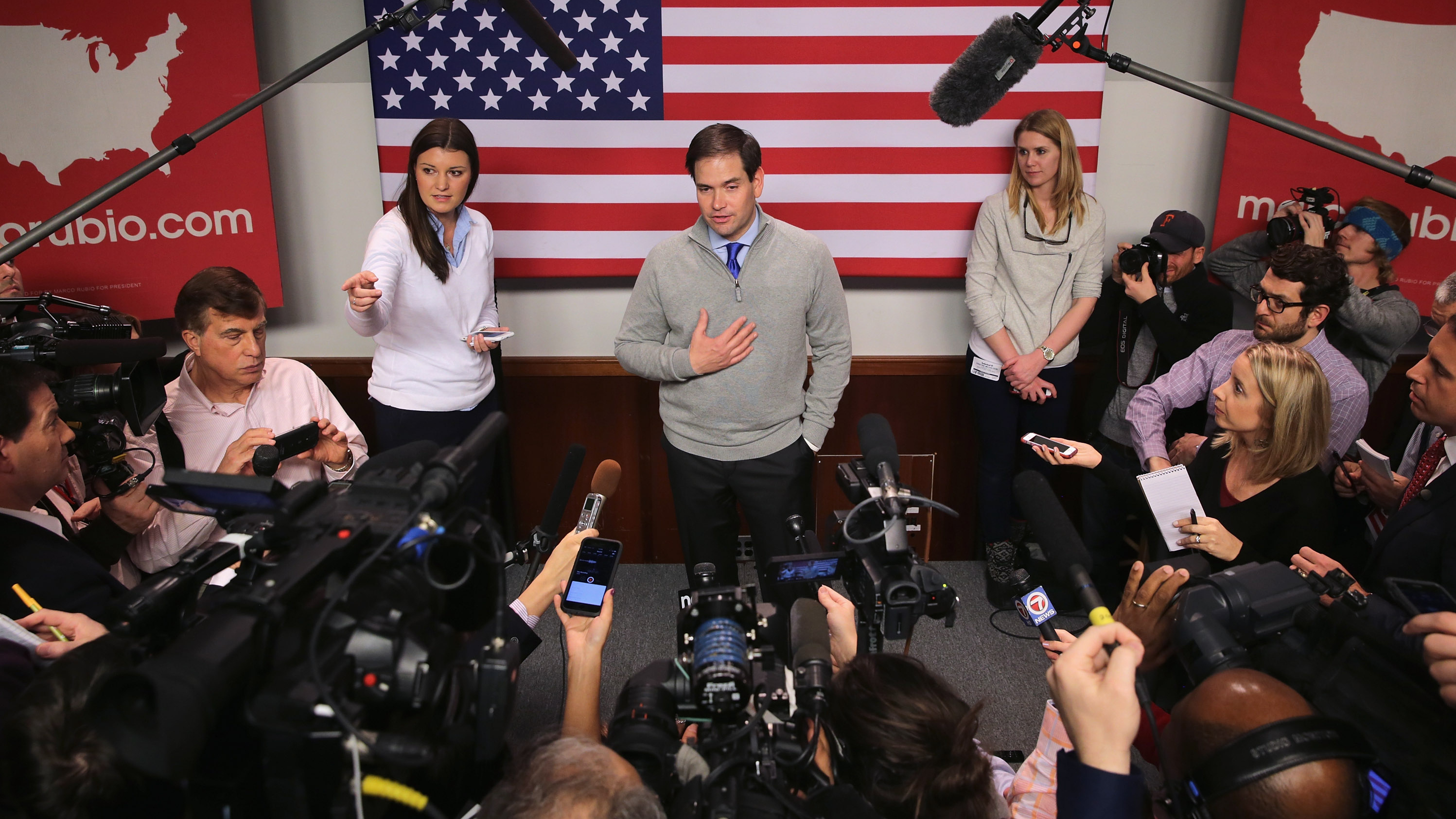 Marco Rubio after a campaign town hall event in Manchester N.H. earlier this week