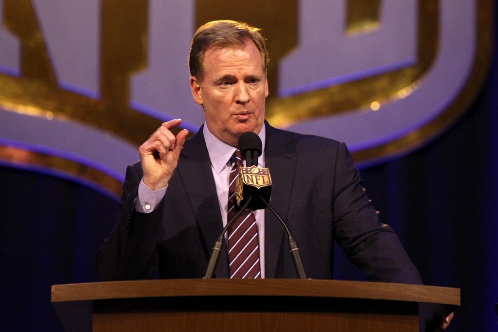 NFL Commissioner Roger Goodell speaks during a press conference Friday in San Francisco