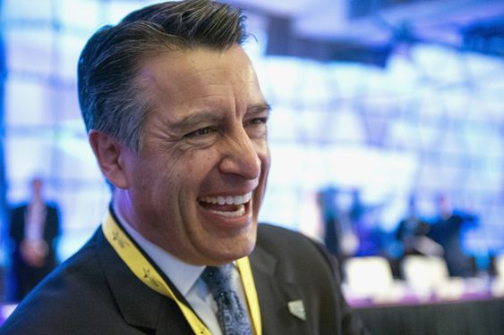 Nevada Gov. Brian Sandoval participates in the National Governors Association Winter Meeting in Washington. Two people familiar with the process say the White House is considering Sandoval as one of several