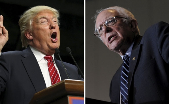 Presidential candidates Donald Trump and Bernie Sanders