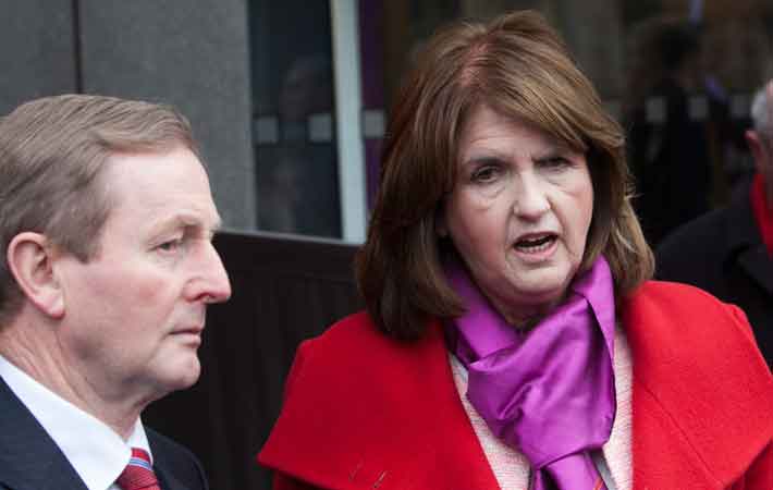 Taoiseach and Fine Gael leader Enda Kenny with Tanaiste and Labour Party leader Joan Burton