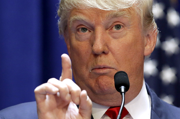 U.S. Republican presidential candidate real estate mogul and TV personality Donald Trump makes a point as he formally announces his campaign for the 2016 Republican presidential nomination during an event at Trump Tower in New York