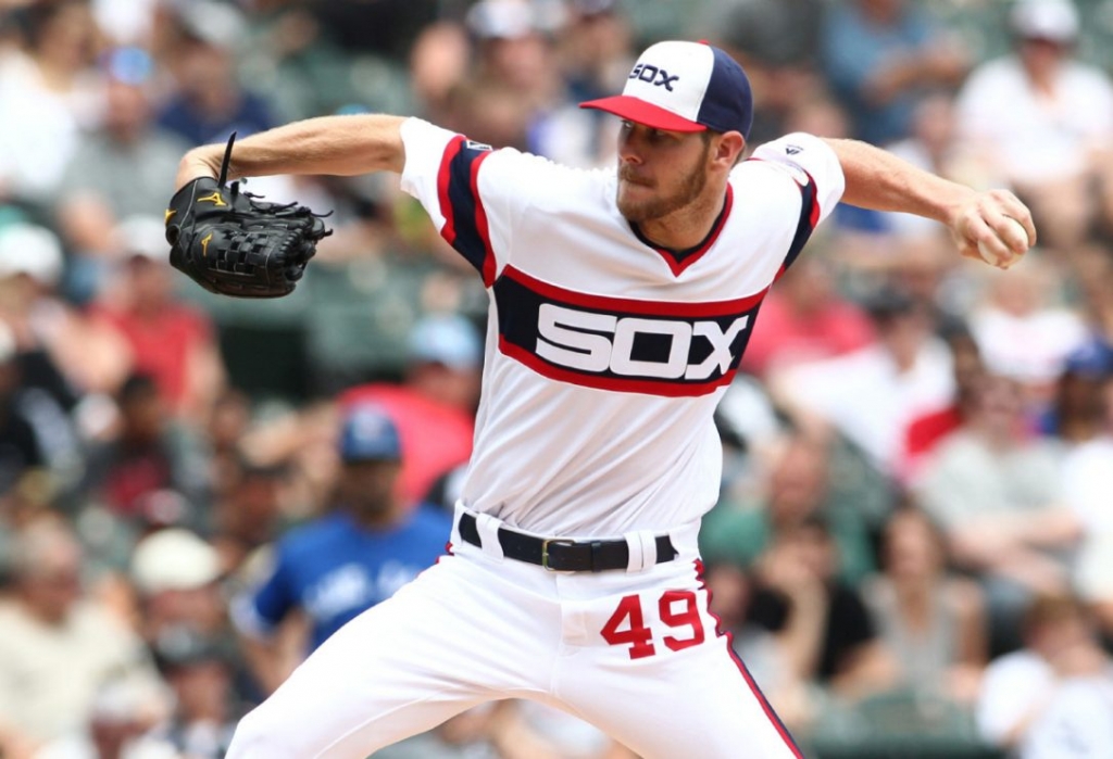 White Sox ace Chris Sale pitched five-hit ball over eight innings with seven K's against the Jays on Sunday