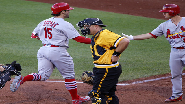 Holliday Grichuk homer as Cardinals sweep Pirates 8-3