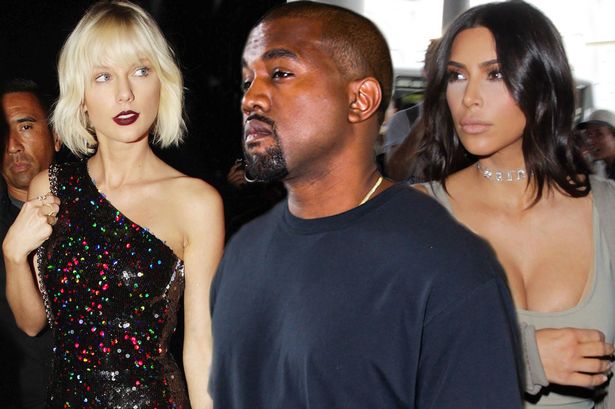 Taylor Swift Kanye West and Kim Kardashian