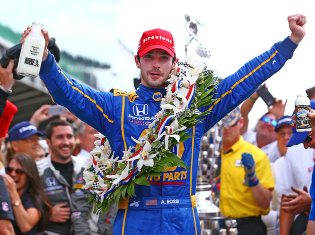 USA Today Sports  Reuters
Indy Car Series driver Alexander Rossi celebrates after winning the 100th running of the Indianapolis 500