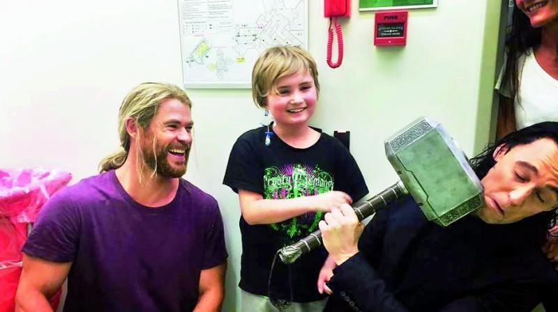 Chris brought along Thor’s hammer Mjolnir