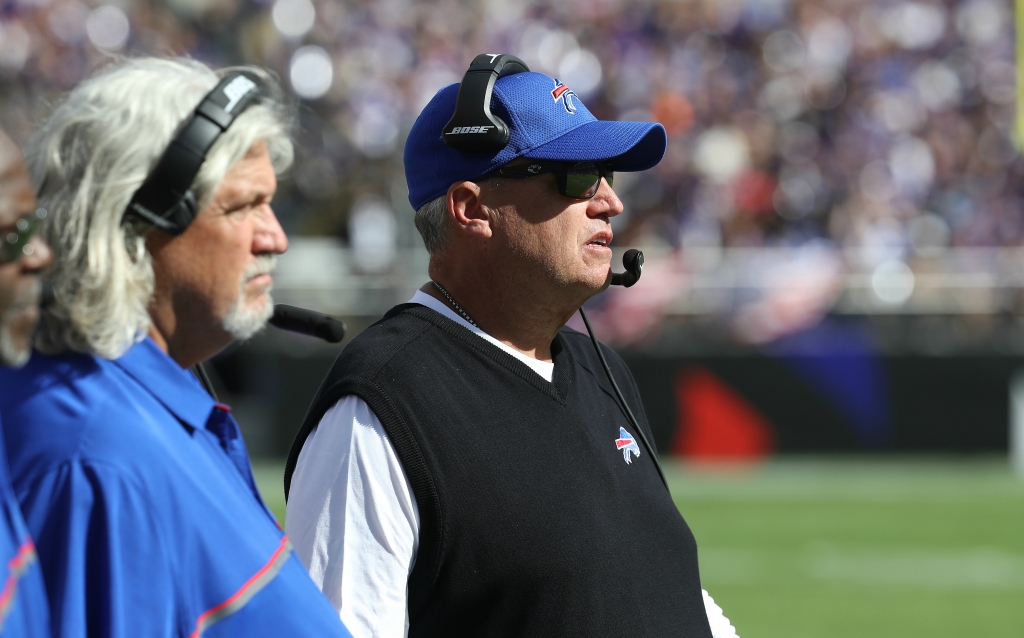 Rex Ryan coaches against Ravens