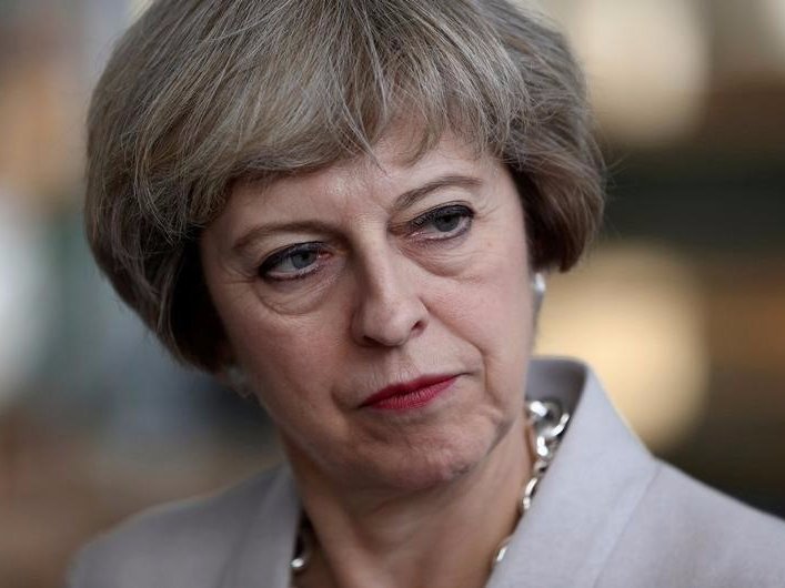 Britain's Prime Minister Theresa May visits a joinery factory in London Britain