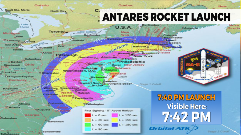 Antares rocket launch may be visible in Central PA this evening