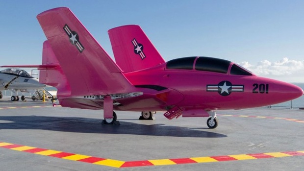 Pink fighter jet