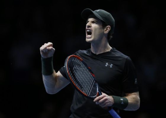 Britain's Andy Murray celebrates winning a point during