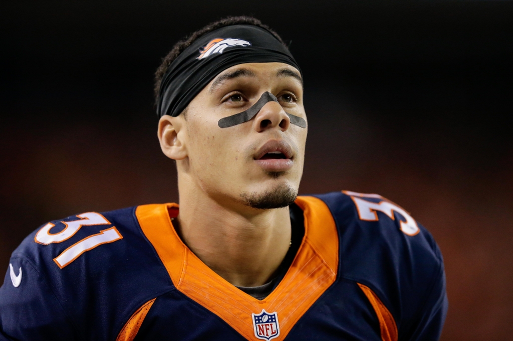 Oct 24 2016 Denver CO USA Denver Broncos free safety Justin Simmons in the third quarter against the Houston Texans at Sports Authority Field at Mile High. The Broncos won 27-9. Mandatory Credit Isaiah J. Downing-USA TODAY Sports