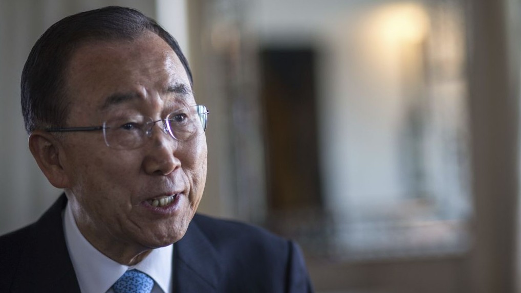 United Nations Secretary General Ban Ki-moon speaks to the Associated Press during an interview in Marrakech Morocco