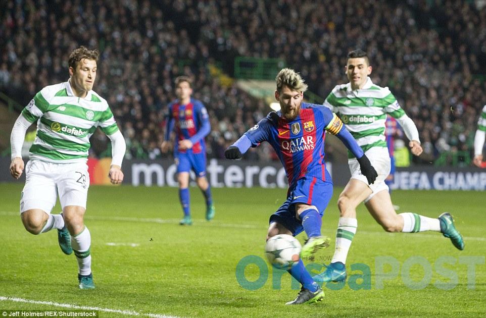 Messi on the double against Celtic