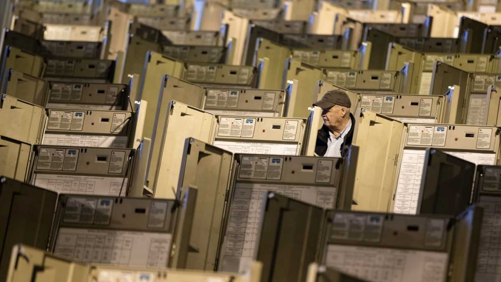 A technician is shown in October working to prepare voting machines to be used in the presidential election in Philadelphia