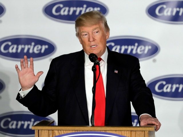 President-elect Donald Trump speaks during a news conference at Carrier Corp Thursday Dec. 1 2016 in Indianapolis