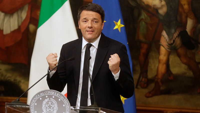 Italian Premier Matteo Renzi acknowledged defeat in a constitutional referendum and announced he will resign on Monday