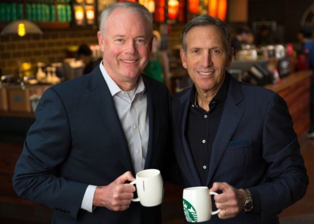 Kevin Johnson and Howard Schultz