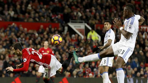 Manchester United's Henrikh Mkhitaryan scored with a spectacular flick against Sunderland