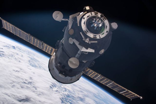 The Progress 62 cargo capsule approached the ISS in July 2016.    
    NASA