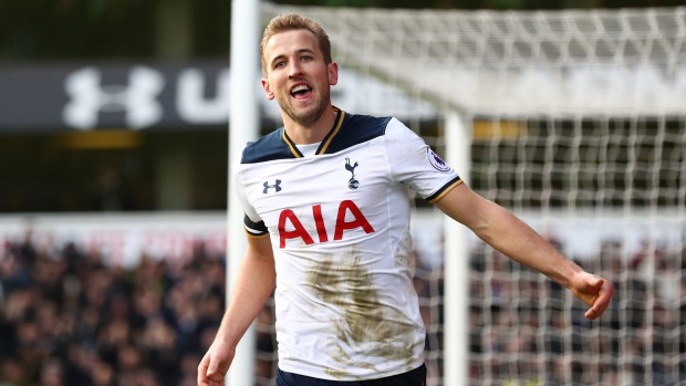 CLIVE ROSE  GETTY IMAGES 
 
   Harry Kane celebrates his hat-trick