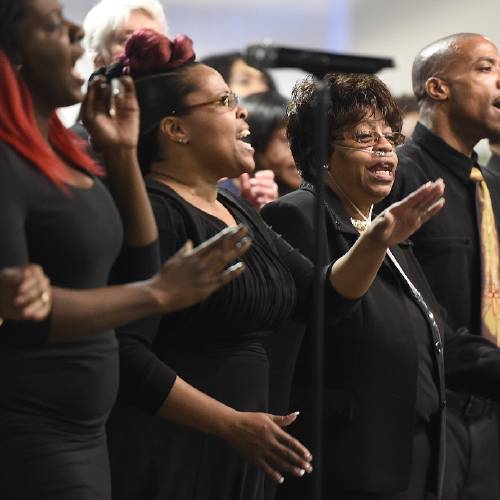 16th year the Gospel Music Workshop of America has celebrated the life of Martin Luther King in song and sermon on sunday