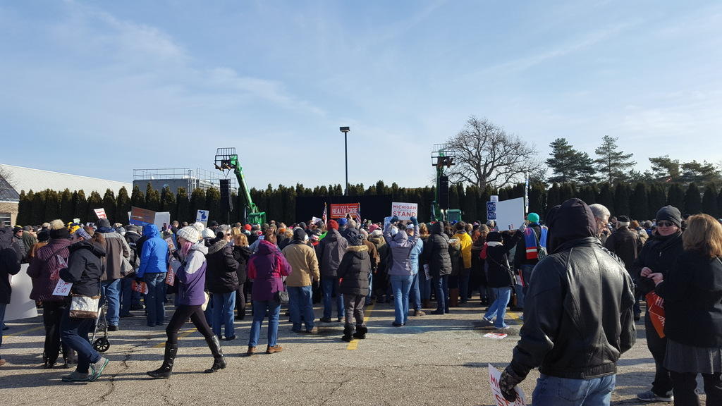 Michiganders rally at Macomb Community College in Warren to save the Affordable Care Act