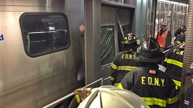 LIRR Train Derails at Atlantic Terminal in Brooklyn