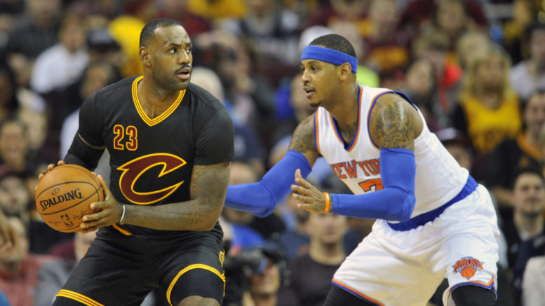 Cavaliers star Le Bron James and Knicks star Carmelo Anthony are close friends