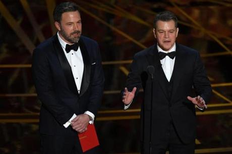 Matt Damon was teased by Oscars host Jimmy Kimmel even when he was trying to present the Academy Award for original screenplay