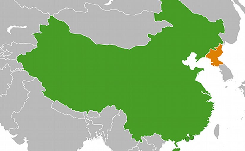 Locations of China and North Korea. Source Wikipedia Commons