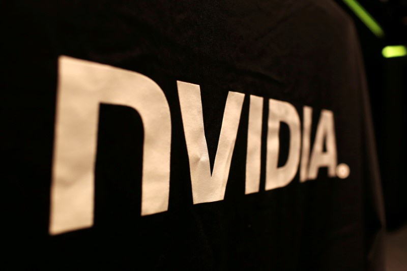 The logo of technology company Nvidia is seen at its headquarters in Santa Clara California