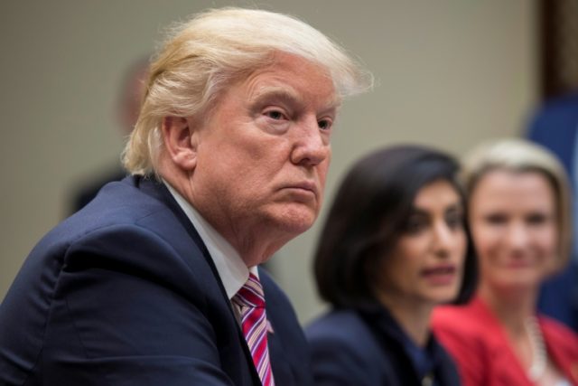 US President Donald Trump speaks during the Women in Healthcare panel at the White House