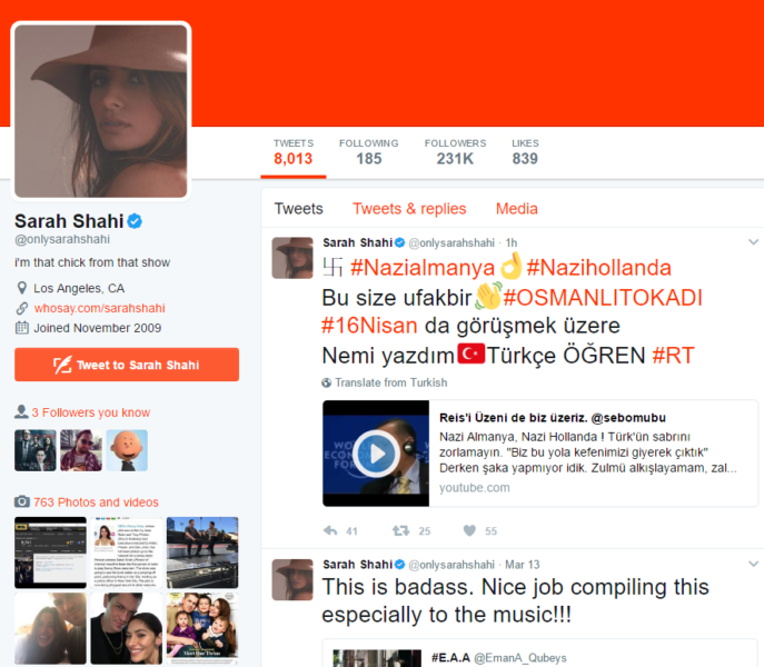 Sarah Shahi on Twitter