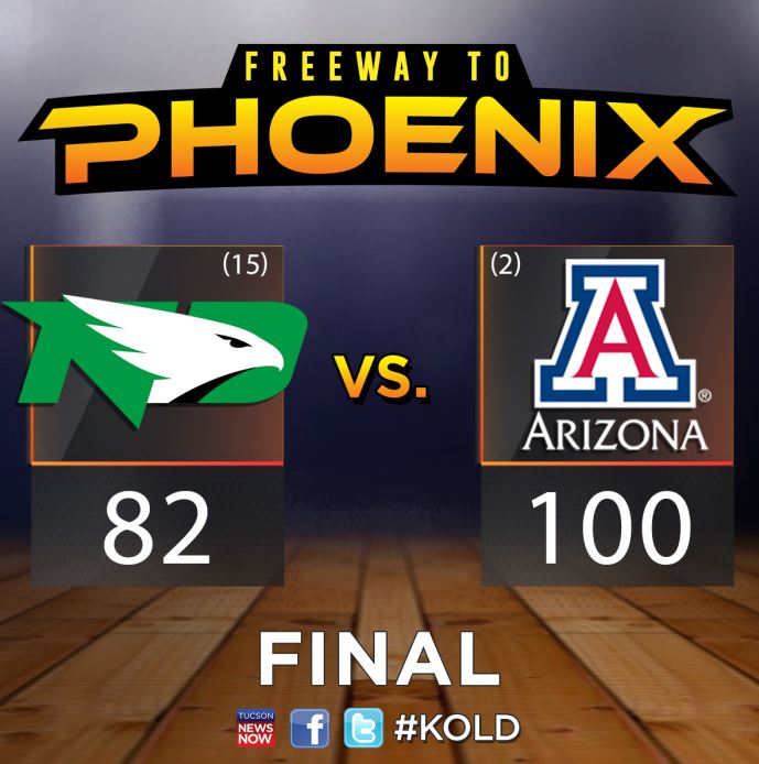 NCAA West Region: #2 Arizona Wildcats vs. #15 North Dakota Fighting Hawks