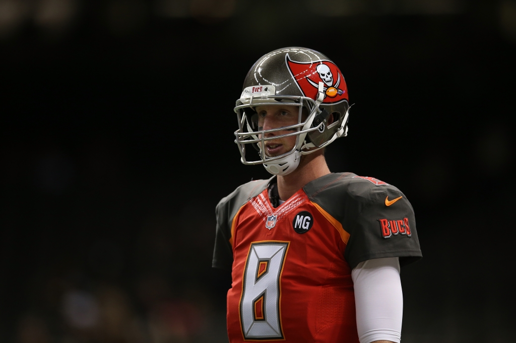 NEW ORLEANS LA- OCTOBER 05 Mike Glennon #8 of the Tampa Bay Buccaneers throws a pass against the New Orleans Saints at the Mercedes Benz Superdome