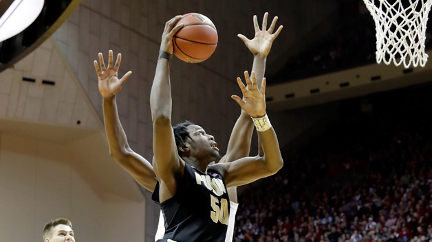 Caleb Swanigan #50 of the Purdue Boilermakers shoots the ball during the game against the Indiana Hoosiers at Assembly Hall