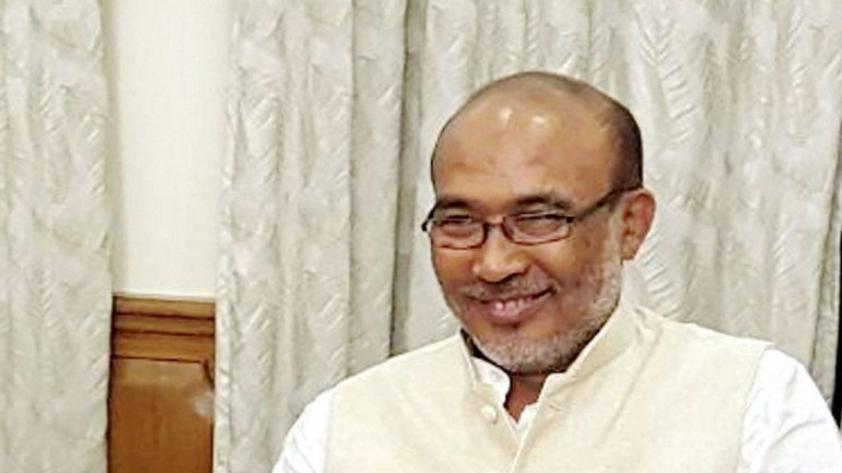 Biren Singh takes oath as first BJP chief minister of Manipur