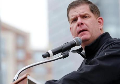 Boston Mayor Martin'Marty Walsh addresses the crowd during a Stand With Planned Parenthood rally at the Boston Common in Boston MA