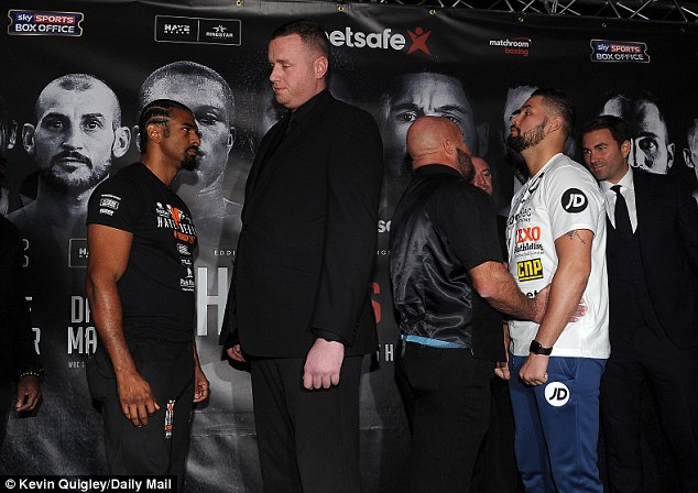 David Haye and Tony Bellew had to be kept apart by security at their final press conference