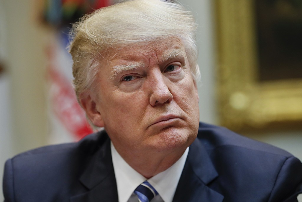 President Donald Trump listens during a meeting on health care in the Roosevelt Room of the White House in Washington March 2017